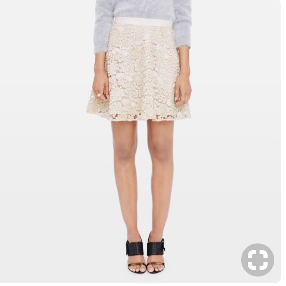 • Club Monaco • Clodia Lace Skirt White Gold 8